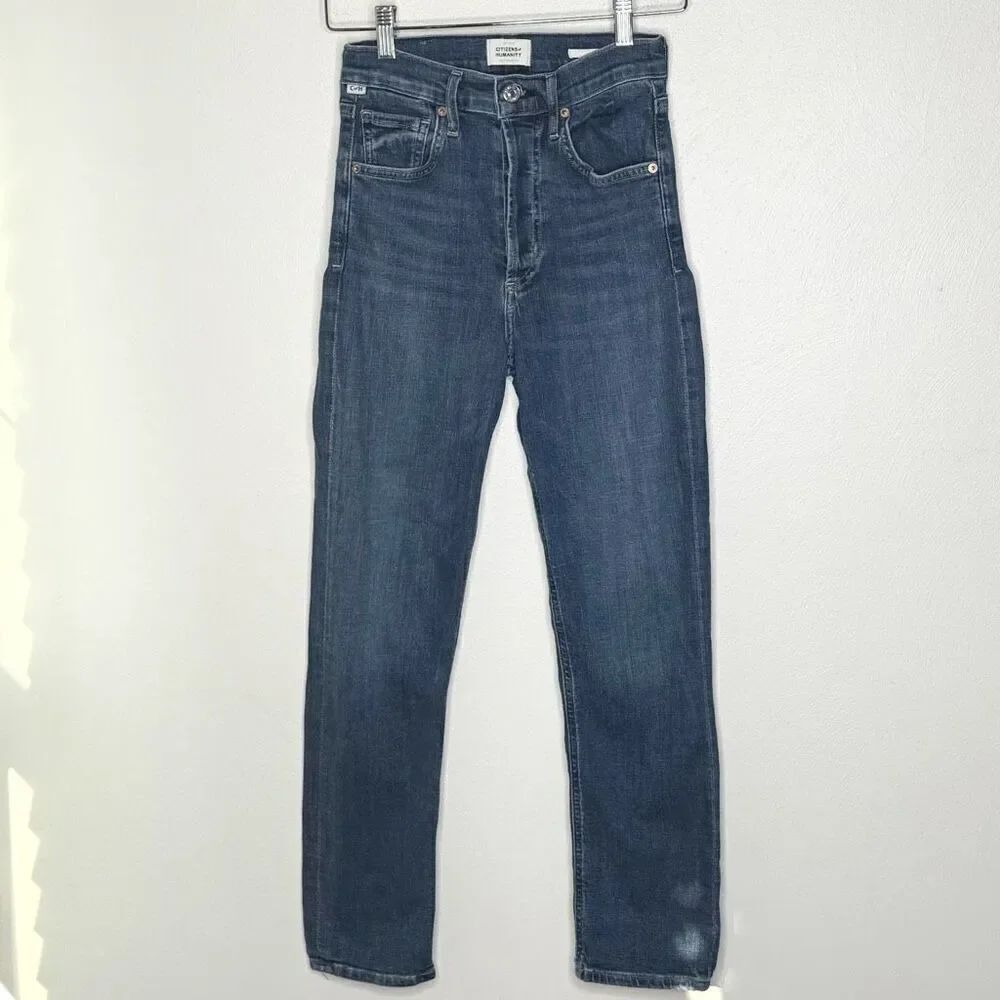 Citizens of Humanity Jolene High Rise Button Fly Slim Premium Straight Leg Jeans